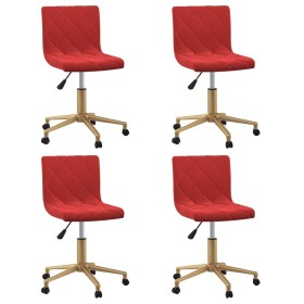 4pcs Red Wine Red Velvet Swivel Dining Chairs by vidaXL, dining chairs - Ref: Foro24-3086598, Price: 203,99 €, Discount: %