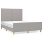 Light gray fabric bed frame with headboard 140x200 cm by vidaXL, Beds and slatted bases - Ref: Foro24-3124976, Price: 215,84 ...