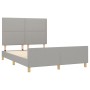 Light gray fabric bed frame with headboard 140x200 cm by vidaXL, Beds and slatted bases - Ref: Foro24-3124976, Price: 215,84 ...