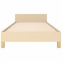 Bed frame with cream fabric headboard 100x200 cm by vidaXL, Beds and slatted bases - Ref: Foro24-3125281, Price: 166,75 €, Di...