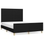 Bed frame with black fabric headboard 140x190 cm by vidaXL, Beds and slatted bases - Ref: Foro24-3124889, Price: 242,23 €, Di...