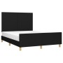 Bed frame with black fabric headboard 140x190 cm by vidaXL, Beds and slatted bases - Ref: Foro24-3124889, Price: 242,23 €, Di...