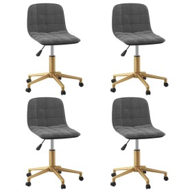 Swivel dining chairs 4 units dark gray velvet by vidaXL, dining chairs - Ref: Foro24-3087366, Price: 205,99 €, Discount: %