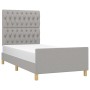 Light gray fabric bed frame with headboard 90x190 cm by vidaXL, Beds and slatted bases - Ref: Foro24-3125260, Price: 156,90 €...