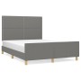 Estructura de cama con cabecero de tela gris oscuro 140x190 cm de vidaXL, Camas y somieres - Ref: Foro24-3124969, Precio: 208...