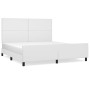 Estructura de cama cabecero cuero sintético blanco 160x200 cm de vidaXL, Camas y somieres - Ref: Foro24-3125458, Precio: 255,...