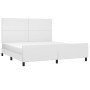 Estructura de cama cabecero cuero sintético blanco 160x200 cm de vidaXL, Camas y somieres - Ref: Foro24-3125458, Precio: 255,...