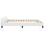 Estructura de cama cabecero cuero sintético blanco 160x200 cm de vidaXL, Camas y somieres - Ref: Foro24-3125458, Precio: 255,...