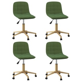 Sillas de comedor giratorias 4 unidades terciopelo verde oscuro de vidaXL, Sillas de comedor - Ref: Foro24-3087368, Precio: 2...