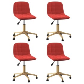 Swivel dining chairs 4 units red velvet by vidaXL, dining chairs - Ref: Foro24-3087371, Price: 201,99 €, Discount: %