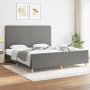 Bed frame with headboard dark gray fabric 180x200 cm by vidaXL, Beds and slatted bases - Ref: Foro24-3124912, Price: 237,54 €...