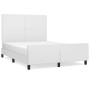 White synthetic leather headboard bed frame 140x190 cm by vidaXL, Beds and slatted bases - Ref: Foro24-3125446, Price: 241,42...