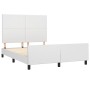 White synthetic leather headboard bed frame 140x190 cm by vidaXL, Beds and slatted bases - Ref: Foro24-3125446, Price: 241,42...