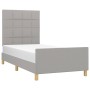 Light gray fabric bed frame with headboard 90x190 cm by vidaXL, Beds and slatted bases - Ref: Foro24-3125017, Price: 138,17 €...