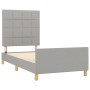 Light gray fabric bed frame with headboard 90x190 cm by vidaXL, Beds and slatted bases - Ref: Foro24-3125017, Price: 138,17 €...