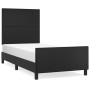 Bed frame with headboard black synthetic leather 90x200 cm by vidaXL, Beds and slatted bases - Ref: Foro24-3125427, Price: 15...