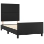 Bed frame with headboard black synthetic leather 90x200 cm by vidaXL, Beds and slatted bases - Ref: Foro24-3125427, Price: 15...