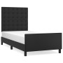 Estructura de cama con cabecero cuero sintético negro 90x200 cm de vidaXL, Camas y somieres - Ref: Foro24-3125549, Precio: 15...