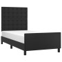 Bed frame with headboard black synthetic leather 90x200 cm by vidaXL, Beds and slatted bases - Ref: Foro24-3125549, Price: 15...