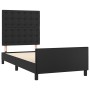 Bed frame with headboard black synthetic leather 90x200 cm by vidaXL, Beds and slatted bases - Ref: Foro24-3125549, Price: 15...