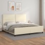 Estructura de cama con cabecero cuero sintético crema 200x200cm de vidaXL, Camas y somieres - Ref: Foro24-3125532, Precio: 23...