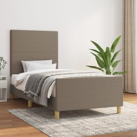 Bed frame with headboard in taupe gray fabric 80x200 cm by vidaXL, Beds and slatted bases - Ref: Foro24-3124851, Price: 154,7...