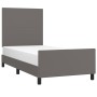 Bed frame with headboard gray synthetic leather 90x200 cm by vidaXL, Beds and slatted bases - Ref: Foro24-3125431, Price: 159...