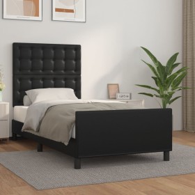 Bed frame with headboard black synthetic leather 80x200 cm by vidaXL, Beds and slatted bases - Ref: Foro24-3125537, Price: 15...