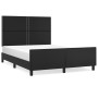 Bed frame with headboard black synthetic leather 140x200cm by vidaXL, Beds and slatted bases - Ref: Foro24-3125512, Price: 23...