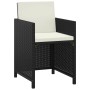 Set de comedor de jardín 3 pzas y cojines ratán sintético negro de vidaXL, Conjuntos de jardín - Ref: Foro24-3095487, Precio:...