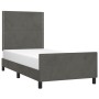 Dark gray velvet bed frame with headboard 100x200 cm by vidaXL, Beds and slatted bases - Ref: Foro24-3125679, Price: 151,75 €...