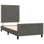 Dark gray velvet bed frame with headboard 100x200 cm by vidaXL, Beds and slatted bases - Ref: Foro24-3125679, Price: 151,75 €...