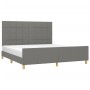 Bed frame with headboard dark gray fabric 180x200 cm by vidaXL, Beds and slatted bases - Ref: Foro24-3125074, Price: 243,99 €...