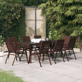 9-teiliges Garten-Essset in Braun und Schwarz von vidaXL, Gartensets - Ref: Foro24-3095978, Preis: 472,99 €, Rabatt: %