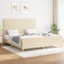 Bed frame with cream fabric headboard 160x200 cm by vidaXL, Beds and slatted bases - Ref: Foro24-3125313, Price: 274,65 €, Di...