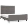 Bed frame with headboard gray synthetic leather 140x190 cm by vidaXL, Beds and slatted bases - Ref: Foro24-3125571, Price: 24...