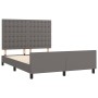 Bed frame with headboard gray synthetic leather 140x190 cm by vidaXL, Beds and slatted bases - Ref: Foro24-3125571, Price: 24...