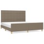 Bed frame with headboard in taupe gray fabric 160x200 cm by vidaXL, Beds and slatted bases - Ref: Foro24-3125069, Price: 230,...