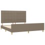 Bed frame with headboard in taupe gray fabric 160x200 cm by vidaXL, Beds and slatted bases - Ref: Foro24-3125069, Price: 230,...