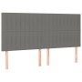 Bed frame with headboard dark gray fabric 180x200 cm by vidaXL, Beds and slatted bases - Ref: Foro24-3125236, Price: 239,39 €...