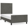 Dark gray velvet bed frame with headboard 100x200 cm by vidaXL, Beds and slatted bases - Ref: Foro24-3125618, Price: 157,01 €...