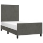 Dark gray velvet bed frame with headboard 100x200 cm by vidaXL, Beds and slatted bases - Ref: Foro24-3125618, Price: 157,01 €...