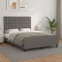 Bed frame with headboard gray synthetic leather 140x200cm by vidaXL, Beds and slatted bases - Ref: Foro24-3125577, Price: 252...