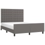 Bed frame with headboard gray synthetic leather 140x200cm by vidaXL, Beds and slatted bases - Ref: Foro24-3125577, Price: 252...