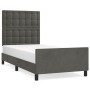 Dark gray velvet bed frame with headboard 100x200 cm by vidaXL, Beds and slatted bases - Ref: Foro24-3125984, Price: 155,52 €...