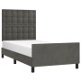 Dark gray velvet bed frame with headboard 100x200 cm by vidaXL, Beds and slatted bases - Ref: Foro24-3125984, Price: 155,52 €...