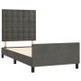 Dark gray velvet bed frame with headboard 100x200 cm by vidaXL, Beds and slatted bases - Ref: Foro24-3125984, Price: 155,52 €...