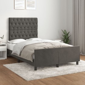 Dunkelgrauer Samtbettrahmen mit Kopfteil 120x200 cm von vidaXL, Betten und Lattenroste - Ref: Foro24-3125929, Preis: 174,69 €...