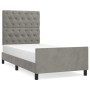 Estructura de cama con cabecero terciopelo gris claro 80x200 cm de vidaXL, Camas y somieres - Ref: Foro24-3125904, Precio: 16...