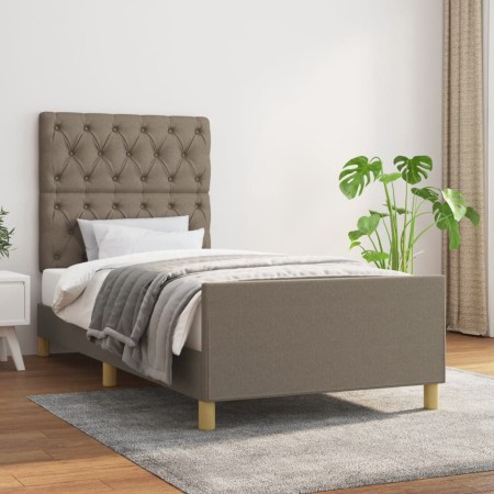 Bed frame with headboard in taupe gray fabric 80x200 cm by vidaXL, Beds and slatted bases - Ref: Foro24-3125256, Price: 171,9...